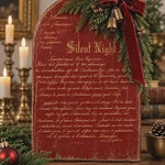 Load image into Gallery viewer, Gilded Noel Script Redesign with Prima Foil Transfer featuring Christmas lettering on a red plaque

