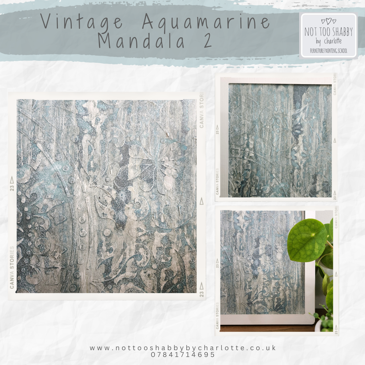 Vintage Aquamarine Mandala Wall Art Collection