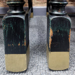 Load image into Gallery viewer, Black, Green and Gold Pair of Distressed Chairs
