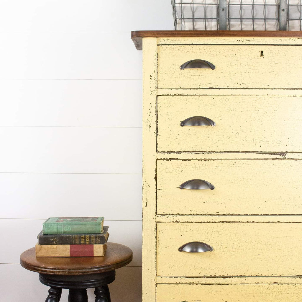 HH Milk Paint chest of drawers painted in ochre