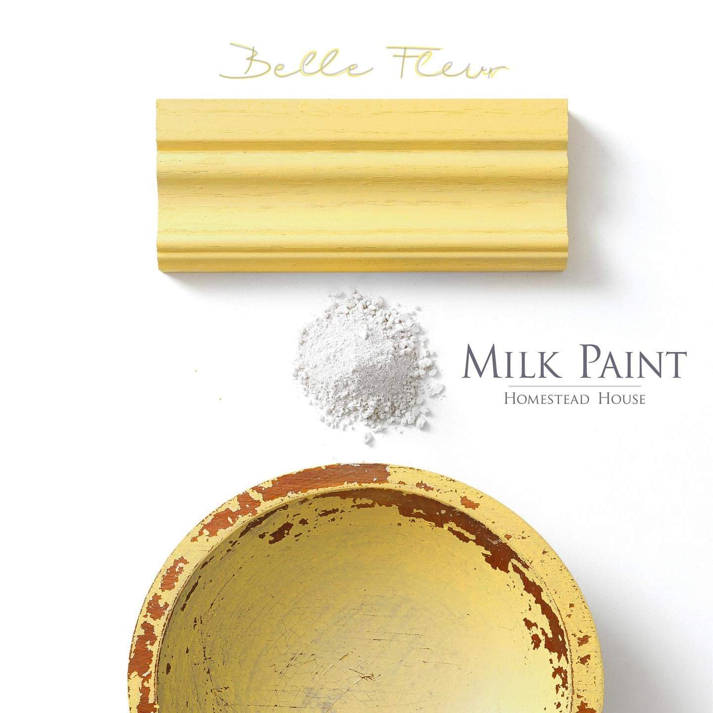 HH Milk Paint Distressed Moulding in Belle Fleur