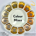 Load image into Gallery viewer, Guild Lane Super Guild Acrylic Enamel Waterbased metallic guilding paint Colour Mixing Recipes
