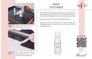 Paint extender instructions for use for a longer open time