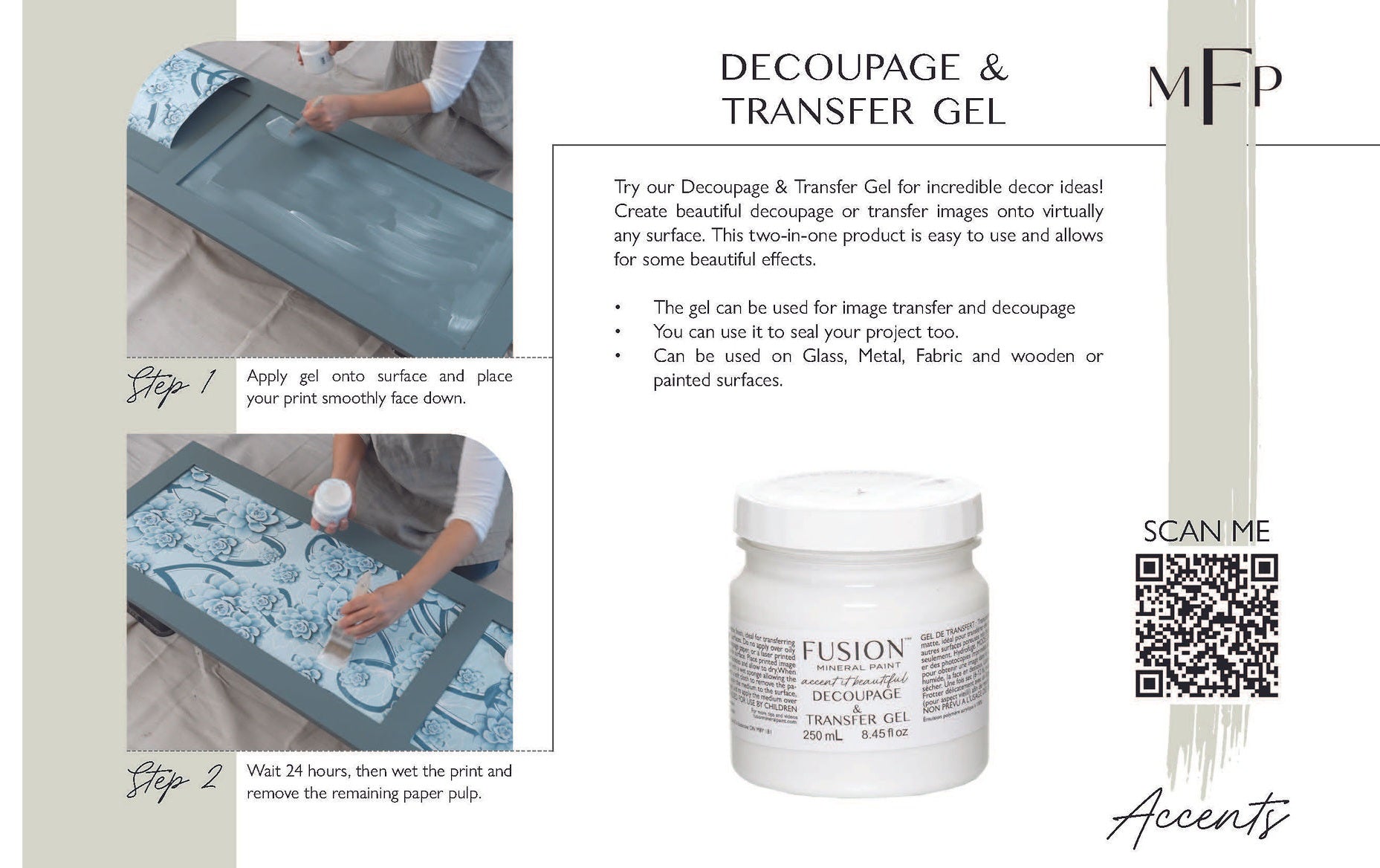 How to use fusion decoupage and transfer gel