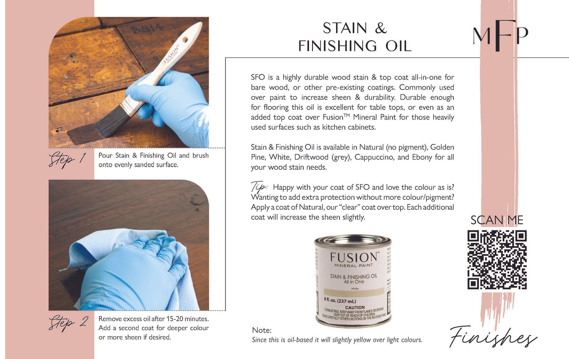 How to use fusion stain and finishing oil