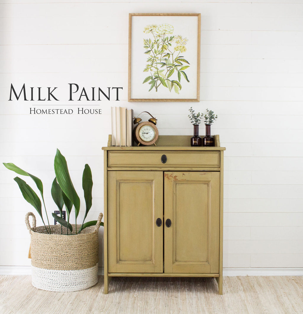 Homestead House Milk Paint Antique Gold Chippy vintage sideboard