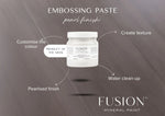 Load image into Gallery viewer, Fusion Mineral Paint Embossing Paste Characteristics
