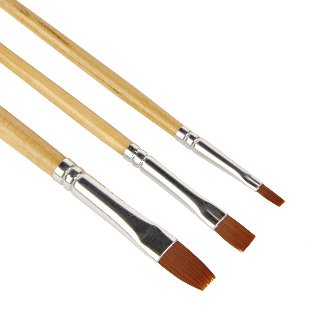 3 pieces Flat Artist Brush Set