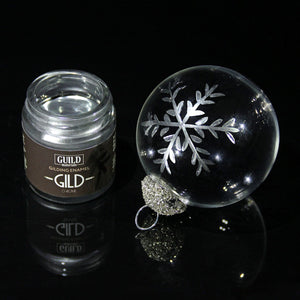 Guild Lane Oil Based High Mirror Shine Gilding Enamel - Chrome painted glass snowflake bauble