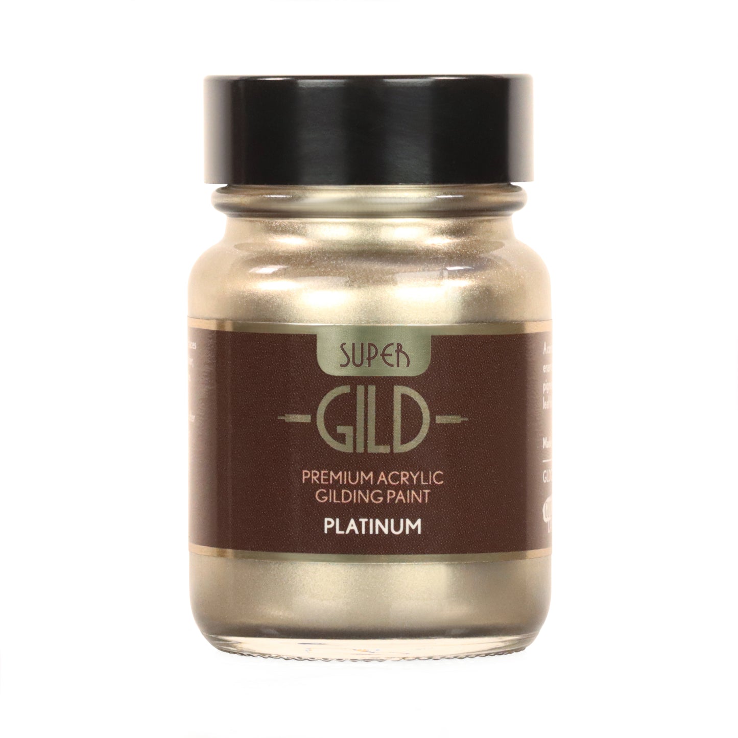 30ml Guild Lane Super Guild Acrylic Enamel Waterbased metallic guilding paint in Platinum