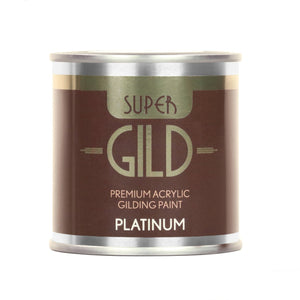 125ml Guild Lane Super Guild Acrylic Enamel Waterbased metallic guilding paint in Platinum