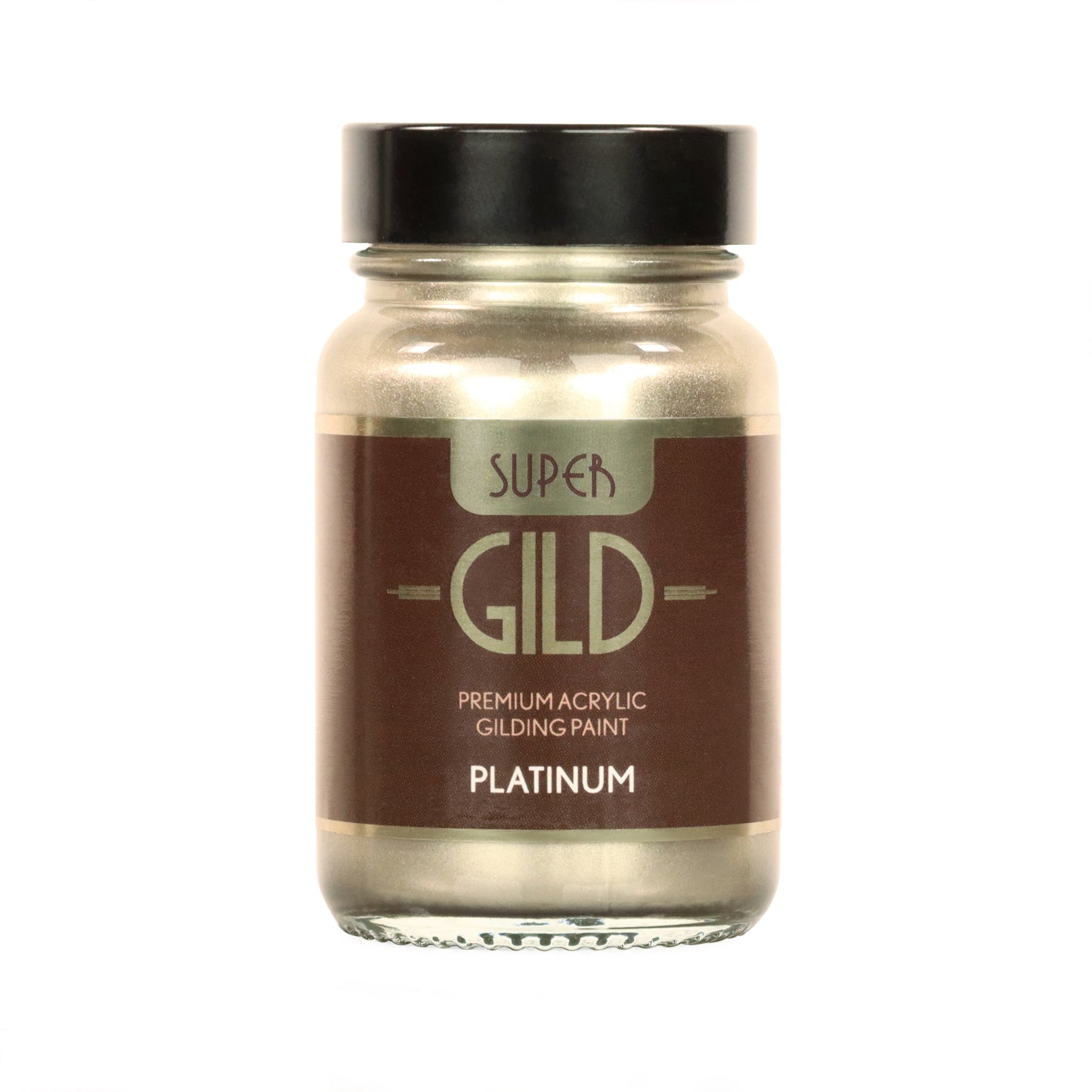 60ml Guild Lane Super Guild Acrylic Enamel Waterbased metallic guilding paint in Platinum