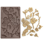 Load image into Gallery viewer, Redesign with Prima Casting Kit that has been used to mould some flowers which have then been painted gold
