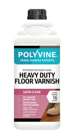 Load image into Gallery viewer, 1 litre Satin Clear Polyvine heavy duty floor varnish bottle on a white background
