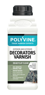 Load image into Gallery viewer, 1 litre Clear Dead Flat Polyvine Interior and Exterior Decorator's Varnish
