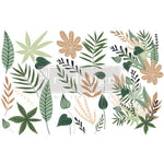 Load image into Gallery viewer, Greenery House Redesign with Prima Small Transfer - modern flat tropical leaves in shades of green and terracotta
