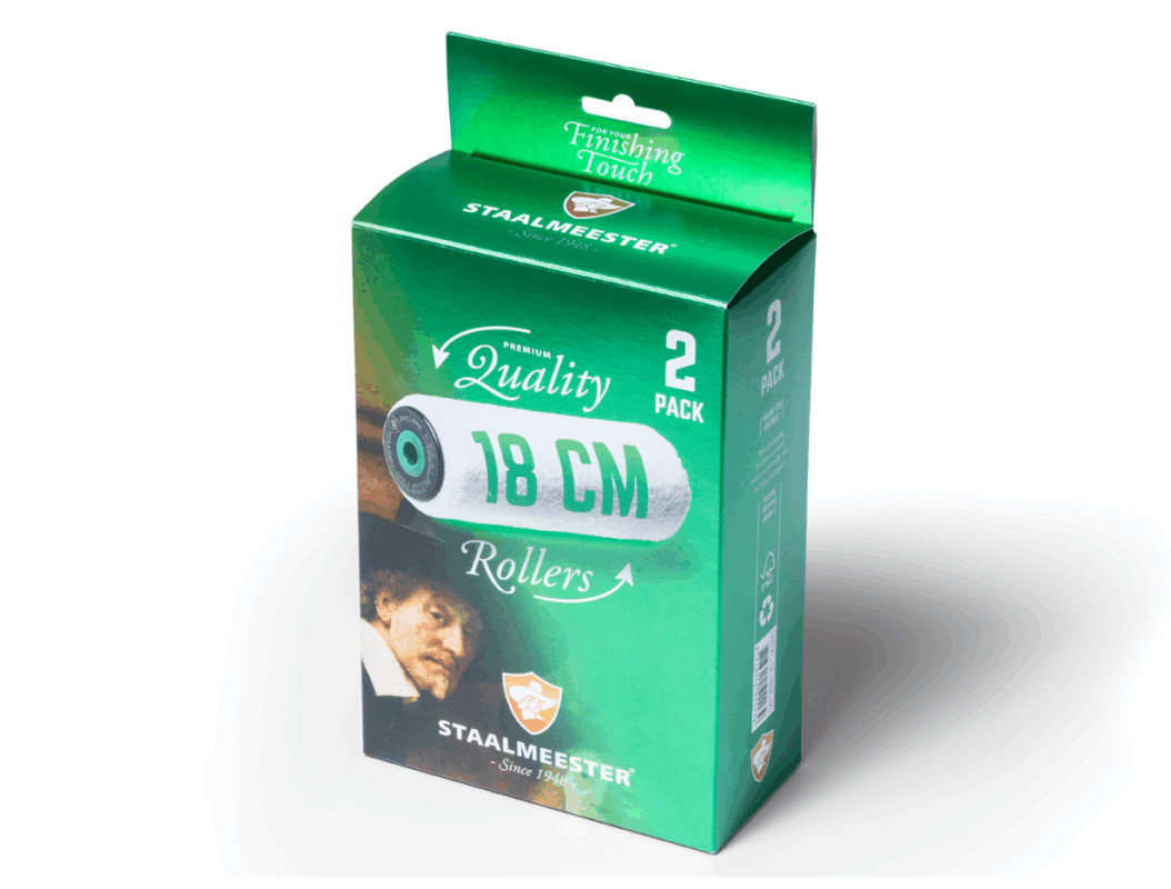 Staalmeester 2pk 18cm microfelt rollers