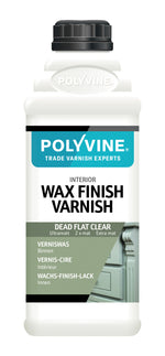 Load image into Gallery viewer, 500ml Clear Dead Flat Polyvine wax finish varnish bottle on a white background
