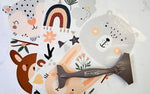 Load image into Gallery viewer, Boho Critter Redesign with Prima Small Transfer - nursery and children’s furniture decal illustrations of bunny, deer, leopard and bear with transfer tool.
