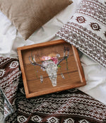 Load image into Gallery viewer, Bohemian Solstice Redesign with Prima Small Transfer - horned animal skull as a feature print on a drawer

