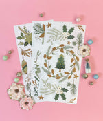 Load image into Gallery viewer, 3 pages of Holiday Spirit Redesign with Prima Small Transfer - modern Christmas illustrations of baubles, wreaths, holly and ivy
