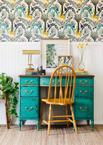 Load image into Gallery viewer, Kneehole desk painted in Homestead House Milk Paint Montclair

