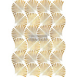 Load image into Gallery viewer, Geo Wave Redesign with Prima Extra Large Transfer - repeating art deco gold shell design
