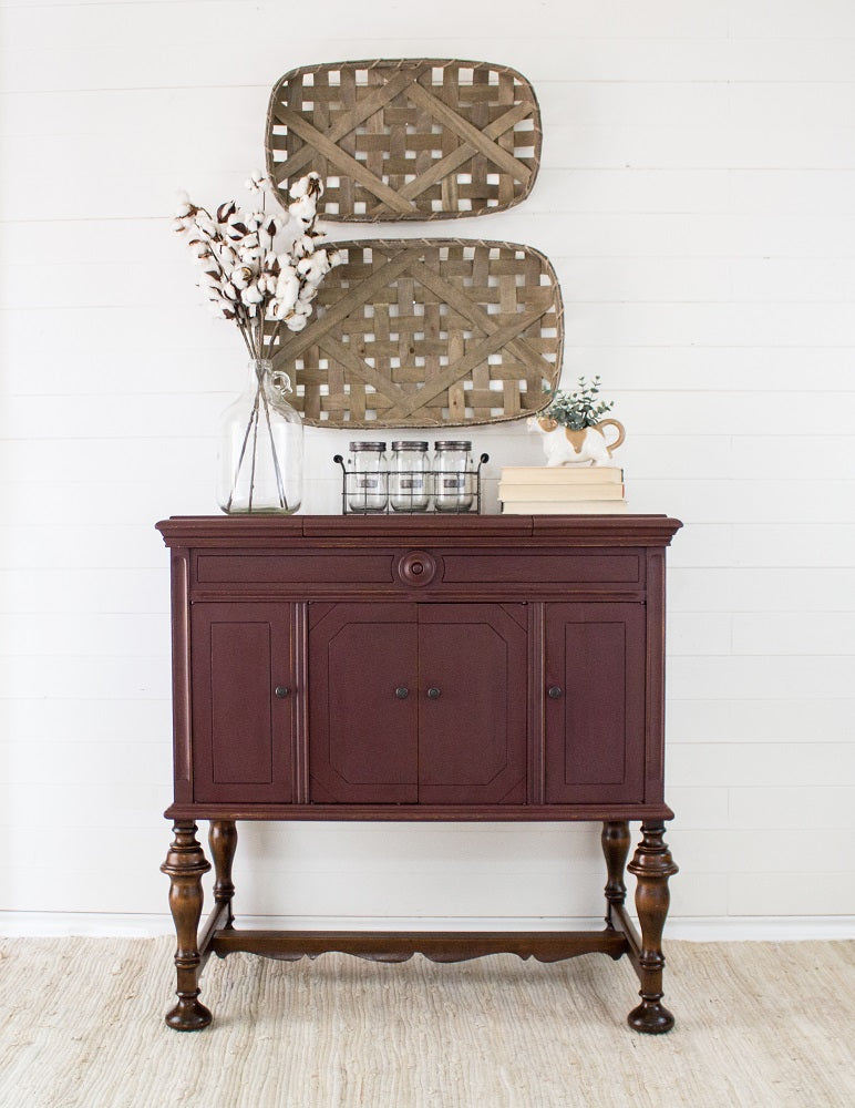 Sideboard painted in Homestead House Milk Paint Cranberry