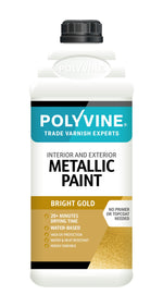 Load image into Gallery viewer, Bottle of Bright Gold Polyvine Metallic Paint - available in 100ml, 500ml, 1 litre, 2 litre
