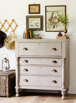 Load image into Gallery viewer, Homestead House Milk Paint Silhouette painted antique chest of drawers
