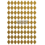 Load image into Gallery viewer, Gold Harlequin Extra Large Redesign with Prima Transfer - repeating diamond checkerboard design
