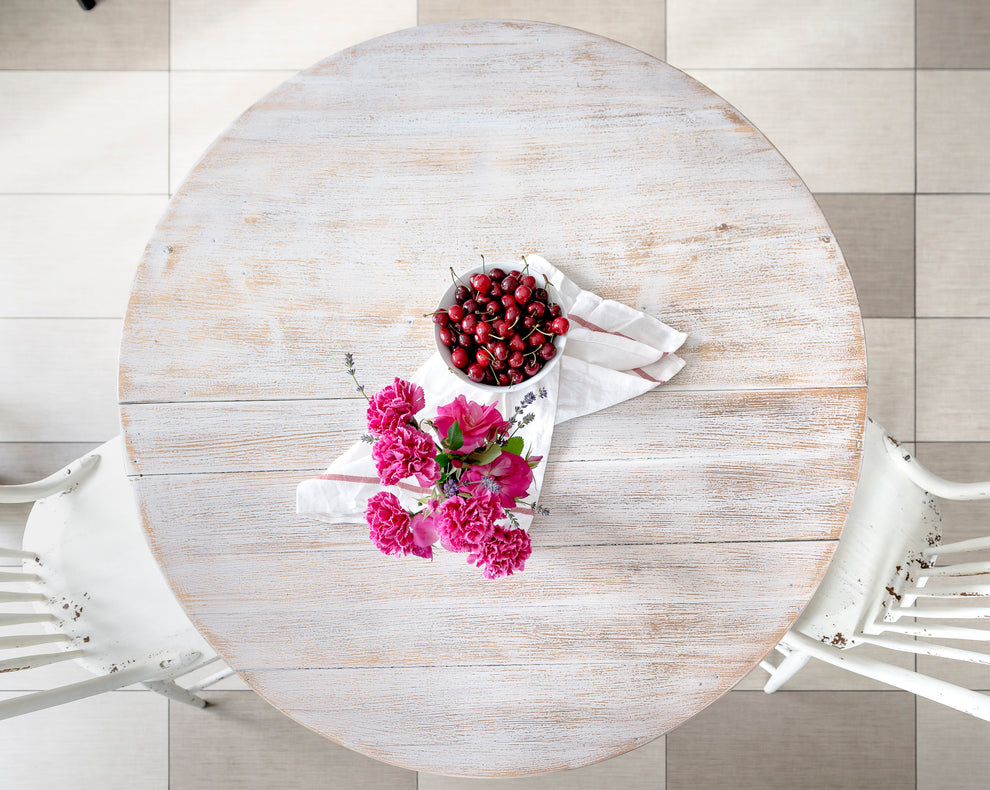 Homestead House Milk Paint Limestone whitewashed table top