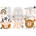 Load image into Gallery viewer, Boho Critter Redesign with Prima Small Transfer - nursery and children’s furniture decal illustrations of bunny, deer, leopard and bear. 

