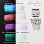 Load image into Gallery viewer, Fusion ChromaFlex Colour Changing Lustrous Paint brushstrokes on white and black ground
