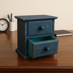 Load image into Gallery viewer, Navy and turquoise aqua Milk Paint miniature painted vintage drawers 
