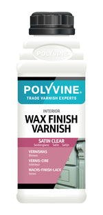 Load image into Gallery viewer, 500ml Clear Satin Polyvine wax finish varnish bottle on a white background
