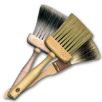 Load image into Gallery viewer, Polyvine Range of Badger and Hog Hair Softener brushes for blending glazes, marbling and faux wood grain
