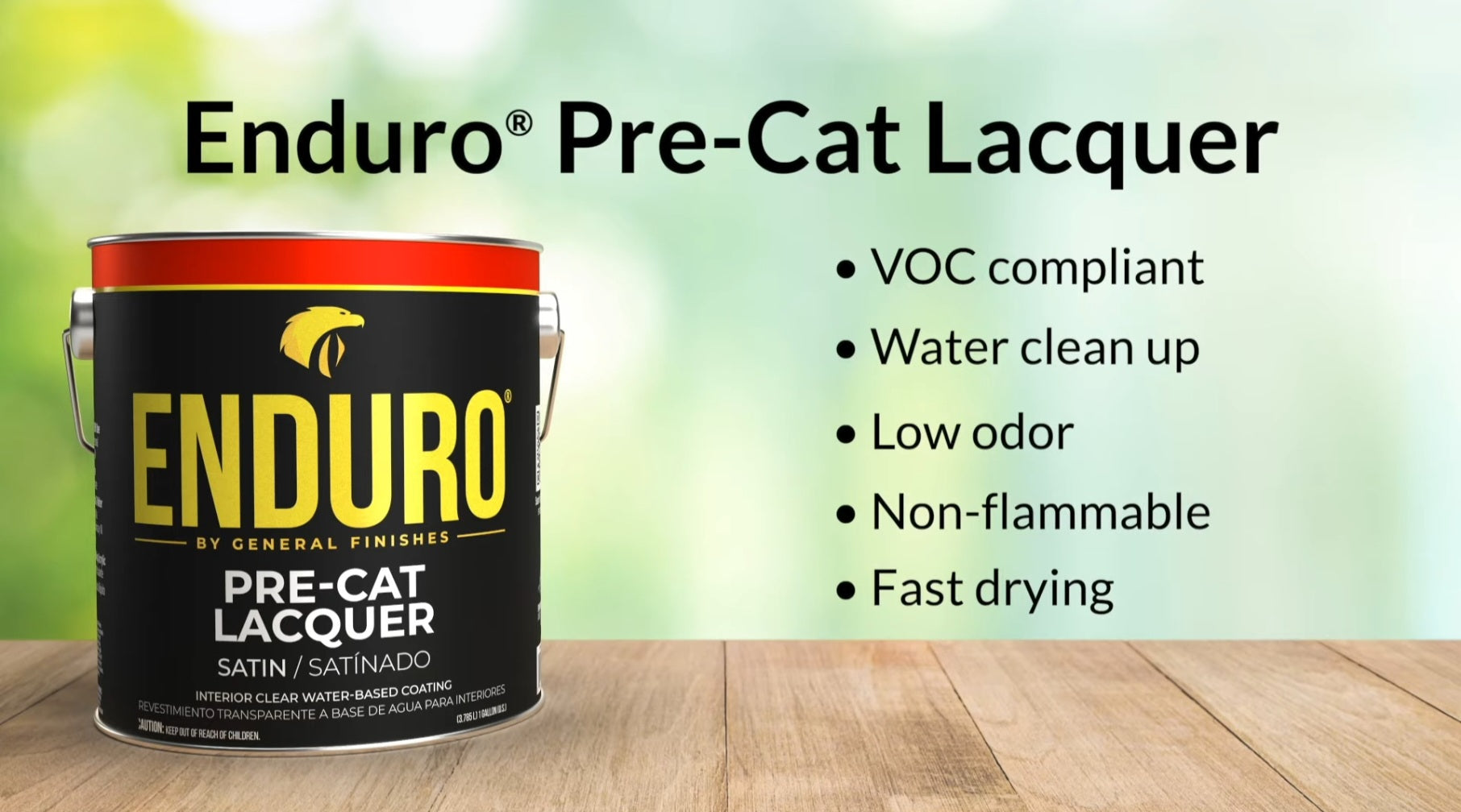 Enduro Pro Pre Cat Lacquer Characteristics