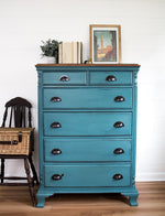 Load image into Gallery viewer, Homestead House Milk Paint Renfrew painted large chest of vintage drawers
