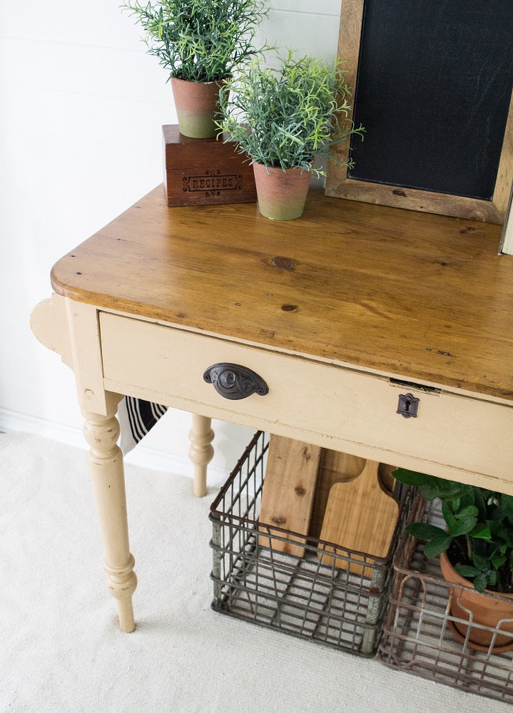 Homestead House Milk Paint Hampton desk with oak top