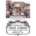 Load image into Gallery viewer, Fresh Flowers Redesign with Prima Extra Large Transfer showing a retro pick up full of flowers and a black wreath with vintage shop writing
