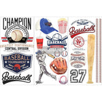 Load image into Gallery viewer, Redesign with Prima Baseball Small Transfer - full of base ball motifs, glove, popcorn, soda, club logos, bat
