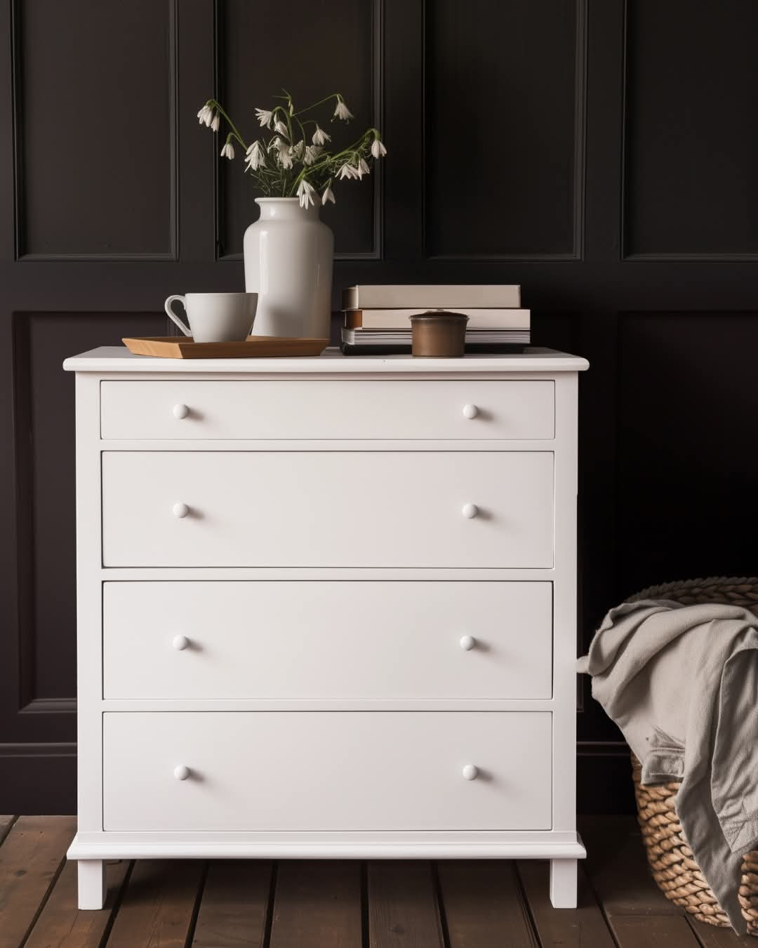 Fusion Mineral Paint Snowdrop painted chest of drawers