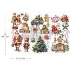 Load image into Gallery viewer, Joyful Jingles Redesign with Prima Small Transfer, vintage Christmas imagery including santa, nutcracker, gingerbread house, candy canes, presents, Christmas trees and foliage
