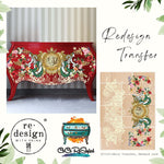 Load image into Gallery viewer, Mermaid Lace Redesign with Prima Extra Large Transfee from the Cece Collection on a bright red sideboard
