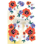 Load image into Gallery viewer, Modernist Floral Extra Large Redesign with Prima Transfer from the Cece Collection, bold abrast floral shapes in bright red, white and purple
