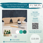 Load image into Gallery viewer, Fusion mineral paint project kit gift set Trio of ombre plant pots in white and green
