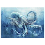 Load image into Gallery viewer, Deep Sea Dancer Redesign with Prima Decoupage Fibre Paper featuring a large octopus in monotone shades of watery blue

