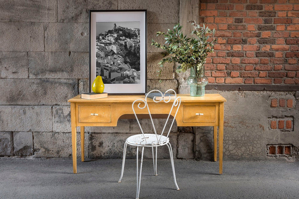 Homestead House Milk Paint Mustard rustic textured desk