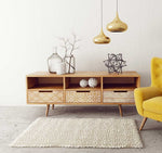 Load image into Gallery viewer, Woven With Love Redesign with Prima Middy Transfer woven textile patterns on the drawers of a sideboard
